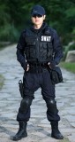美国SWAT黑色特警/特勤作战套服-带魔术贴10121