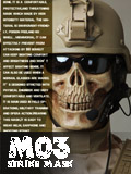 美军版M03酋长骷髅战士面罩面具3代半脸防护万圣节面具/3色 90220