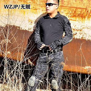 2015美国新款警黑迷彩服沙漠仿生服蟒纹青蛙服内置护具户外镭战