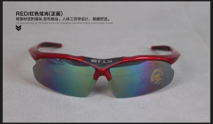 Y.A.M双镜框 情侣款 户外防爆抗冲击运动骑行偏光眼镜（黑+蓝）60112